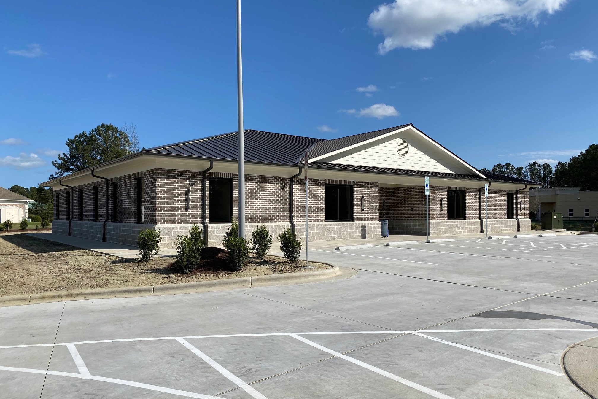 parking lot of building